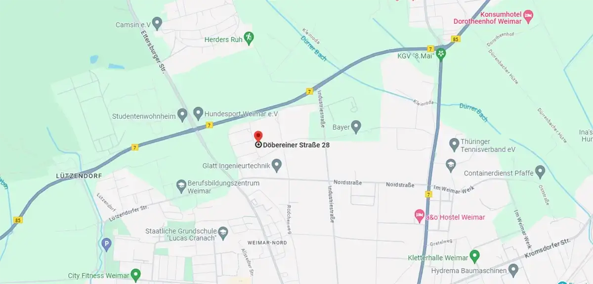 Standort BVE Weimar, Döbereinerstraße 28 — Klicken für Google Maps